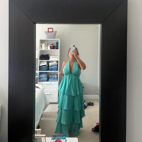 Hello Molly Luxe Vacation Maxi Dress Teal - Picture 4 of 5